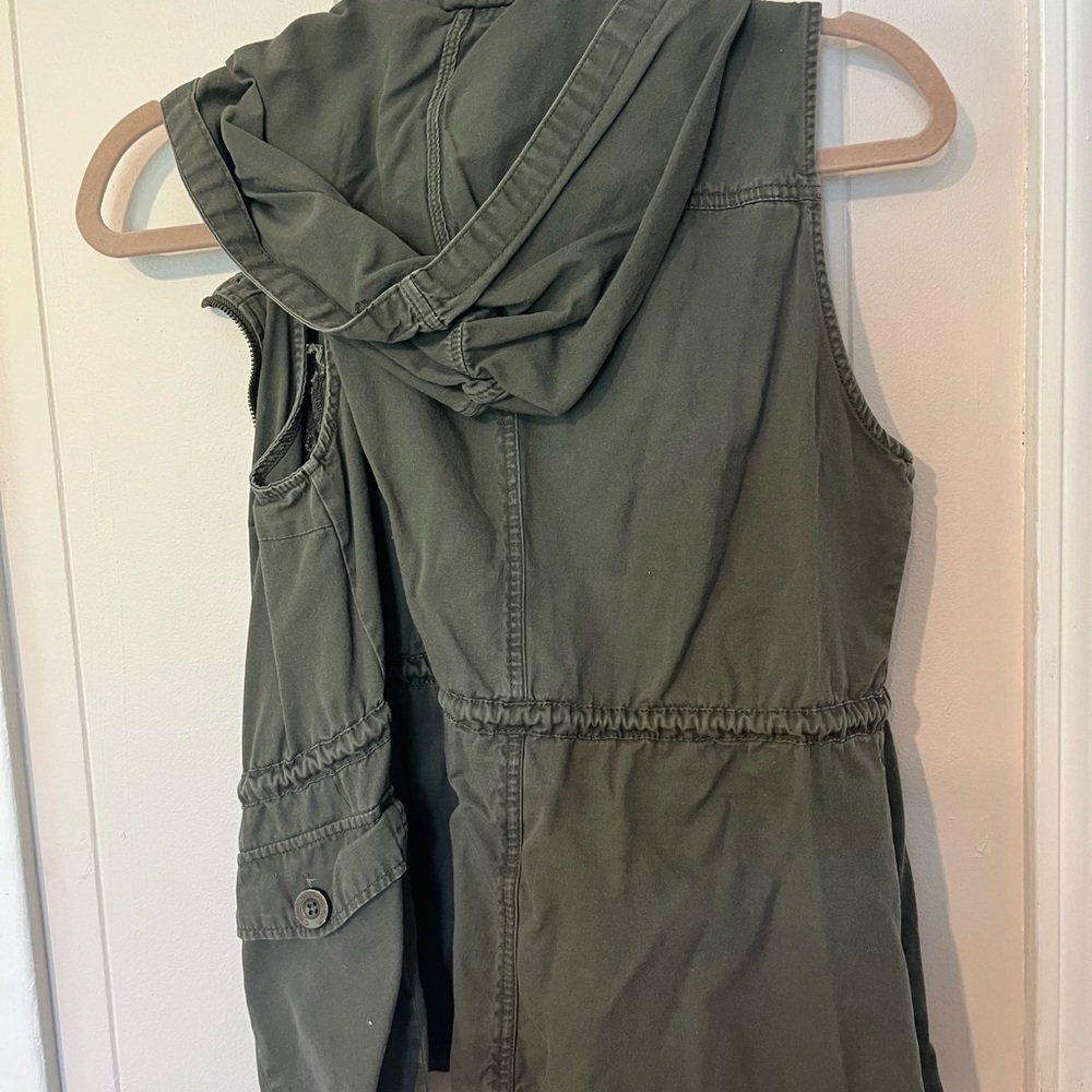 Olive Green Hooded Vest